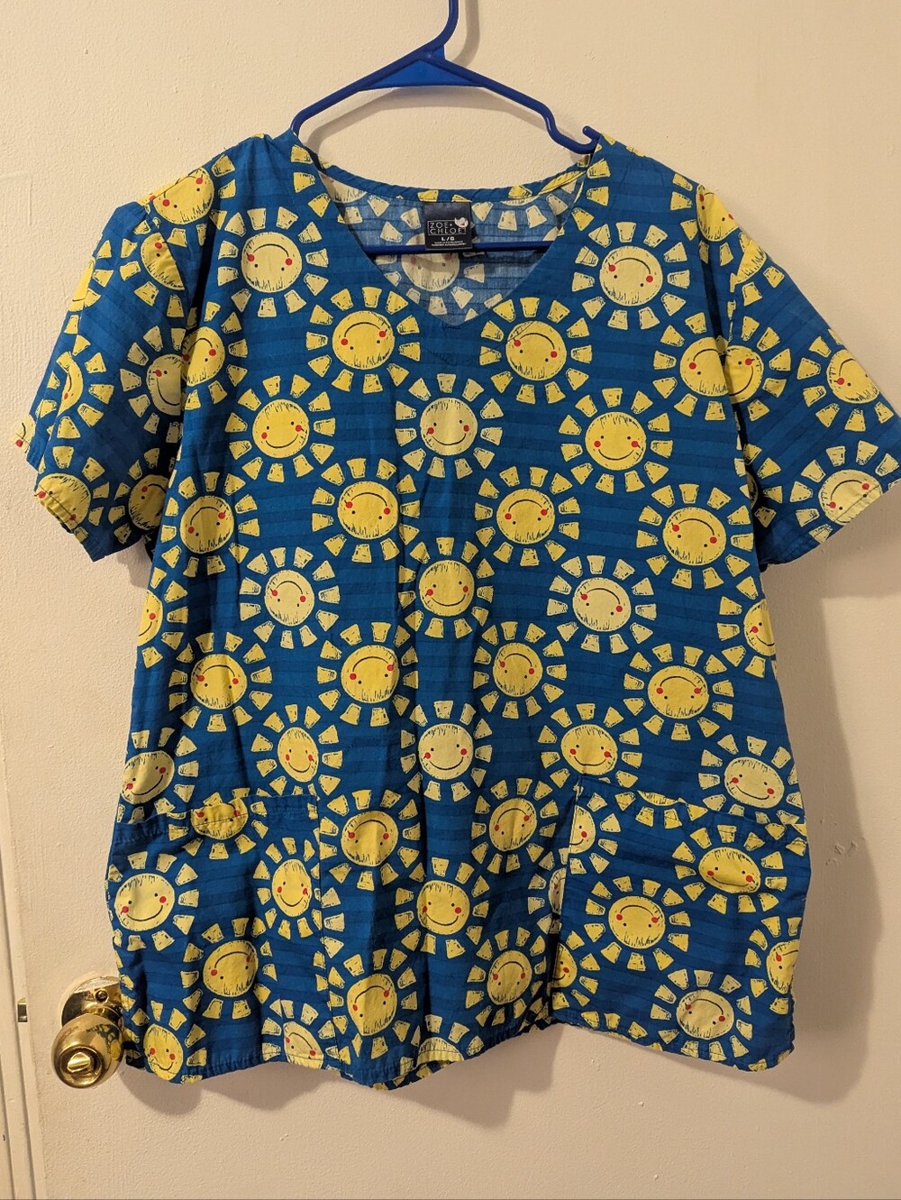 Blue Sunny Scrub Top